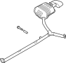 Image of Muffler and pipe. Muffler Assembly -. (Right, Rear) image for your Hyundai