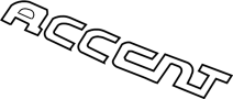 Image of Emblem. (Rear). Emblem or Ornament used. image for your 2002 Hyundai Accent   