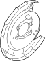 Image of Shield. Backing. Splash. Plate. EXTRA. BRACKET, LEFT HAND (LH). Brake Dust. A shield used to... image for your 2013 Hyundai Elantra   