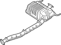 Image of Exhaust Muffler image for your 2011 Hyundai Tucson 2.4L A/T FWD GLS Sport Utility 