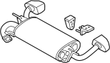 Image of Exhaust Muffler image for your 2012 Hyundai Tucson  GLS Sport Utility 