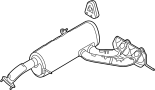 Image of Muffler Assembly. (Rear) image for your 2015 Hyundai Accent  SE Sedan 
