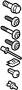 8V0098629A ATT. PARTS. Fender liner hardware kit.