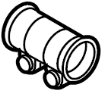 View Clamp. Muffler. Pipe. (Front, Rear) Full-Sized Product Image
