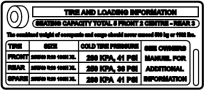 Tire Information Label