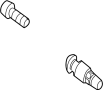 Valve. Stem. Tire. A screw used to secure.