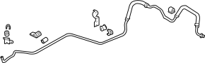Hose. Return. Tube. Line. Connects power steering.