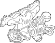 Image of Exhaust Manifold. Turbocharger. A complete turbocharger. image for your Jaguar