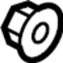 Image of Rivet. Air guide grommet. Grille. Outer bracket. (Upper). Included with: Upper. image for your 2021 Mazda 3 2.5L SKYACTIV A/T AWD Select Hatchback 