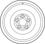 Image of WHEEL. Steel. Spare. DISC.  A wheel / rim of a. image for your 2015 Mazda 3 i SV Sedan