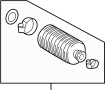 Boot. Kit. Rack. Bellows. Pinion. A collection of parts.