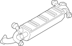 Image of Exhaust Muffler (Front) image for your 2012 Porsche 911 3.4L 6 cylinder A/T RWD Carrera Coupe 