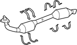 Image of Catalytic Converter (Front) image for your 2016 Toyota Sienna  XLE Mini Passenger Van 