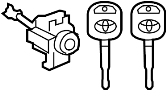 Image of Cylinder and Key. Lock Cylinder. image for your Toyota Tundra  