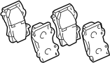 Image of Disc Brake Pad Set (Front). A set of disc brake pads. image for your 1984 TOYOTA 4RUNNER VAN, DELUXE 3000CC EFI, MANUAL , 5-SPEED