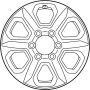 View Wheel, alloy. Wheel, Disc. Wheel, spare.  Full-Sized Product Image 1 of 2