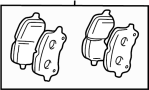 Image of Disc Brake Pad Set (Front). A set of disc brake pads. image for your 2015 Toyota RAV4   