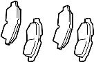 Image of Disc Brake Pad Set. A set of disc brake pads. image for your 2008 Toyota Highlander  Hybrid Limited Sport Utility 