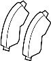 Image of Disc Brake Pad Set (Front). A set of disc brake pads. image for your 2008 Toyota Highlander  Hybrid Limited Sport Utility 