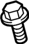 Image of Bolt. Fender. Apron. (Front). A bolt which secures the. image