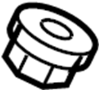 Image of Nut. (Front, Rear). A solid metal or plastic. image for your Toyota