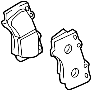 Image of Disc Brake Pad Set (Front). A set of disc brake pads. image for your 2008 Toyota Highlander  Hybrid Limited Sport Utility 