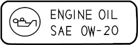 View Engine. Oil. Caution. Label.  Full-Sized Product Image