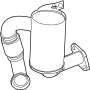View Tube. Pipe. Diesel Particulate Filter (DPF). Exhaust Intermediate.  Full-Sized Product Image