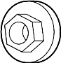 Image of Nut. (Rear, Upper, Lower). A solid metal or plastic. image for your Chevrolet