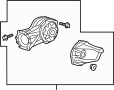 Housing. Differential. (Front, Rear). AWD. Device connecting.