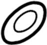 View Seal. Pipe. Exhaust. Gasket. Cross. (Front) Full-Sized Product Image