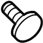 View License molding bolt. Liftgate Finish Panel Bolt. Trunk Lid Applique Bolt.  Full-Sized Product Image