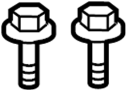 Image of Bolt. Bumper. (Upper). Bumper Face Bar Bolt. image for your 2021 Ford F-150 3.3L Duratec V6 FLEX A/T RWD XLT Extended Cab Pickup Fleetside 