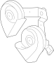 Image of Horn image for your 2011 Ford F-150 3.5L EcoBoost V6 A/T RWD XLT Extended Cab Pickup Fleetside 