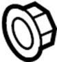 Image of Nut. A solid metal or plastic. image for your 2022 Ford F-150 5.0L V8 FLEX A/T 4WD XLT Standard Cab Pickup Fleetside 