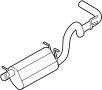 Image of Exhaust Muffler (Rear) image for your 2001 Ford F-250 Super Duty 6.8L Triton V10 A/T RWD XL Extended Cab Pickup 