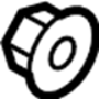 Image of Mount plate nut. image for your 2022 Ford F-350 Super Duty 7.3L V8 A/T 4WD XLT Extended Cab Pickup Fleetside 