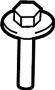 Image of Bolt. Headlight. Grille. (Upper). A threaded rod with a. image for your 2021 Ford F-150 2.7L EcoBoost V6 A/T 4WD XL Extended Cab Pickup Fleetside 