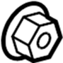 View Nut. Retainer. Hub.  Full-Sized Product Image