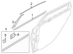 Image of Door Applique (Left, Front, Rear, Upper) image for your 2022 Genesis G90   