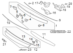 Image of Trunk Lid Applique image for your Hyundai