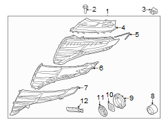 Diagram Front lamps. Daytime running lamp components. for your 2021 Hyundai Accent SE Sedan 1.6L Gamma II CVT