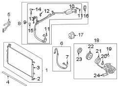 Diagram Air conditioner & heater. Compressor & lines. Condenser. for your Hyundai