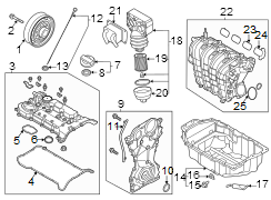 Diagram Engine / transaxle. Engine parts. for your Hyundai