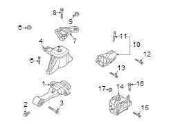 Diagram Engine / transaxle. Engine & TRANS mounting. for your 2022 Hyundai Tucson