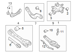 Diagram Rear suspension. Suspension components. for your Hyundai