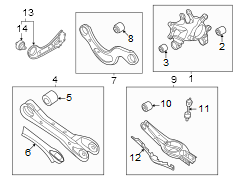 Diagram Rear suspension. Suspension components. for your Hyundai