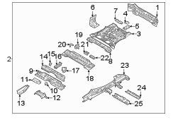 Floor. Pan. REINFORCED. Reinforcement. Bracket. (Left, Rear, Lower). A Bracket for a Floor.