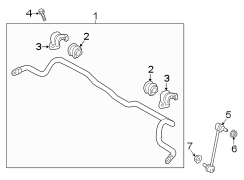 Diagram Front suspension. Stabilizer bar & components. for your Hyundai