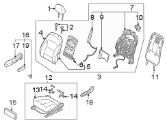 Seat Back Recliner Adjustment Mechanism Cover (Left, Rear)